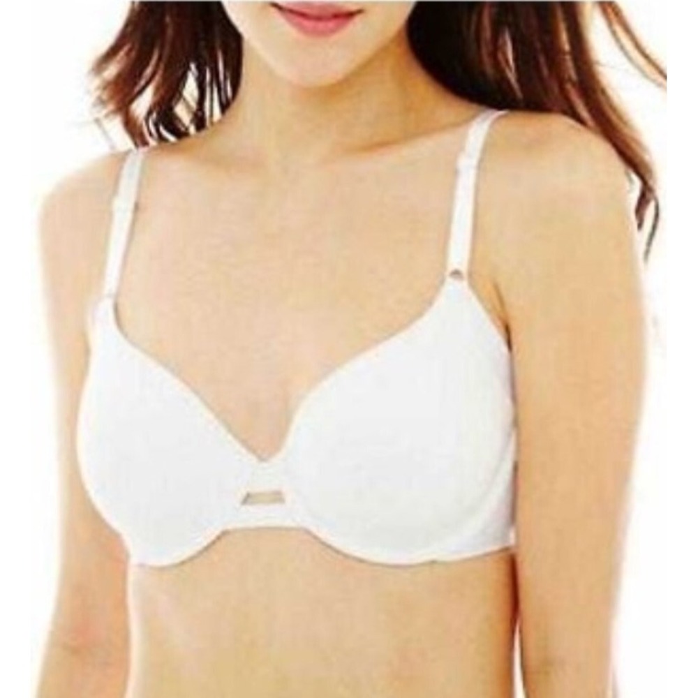 NWT Warners 38D No Side Effect Underarm Smooth Underwire Bra 1356 White 112689
